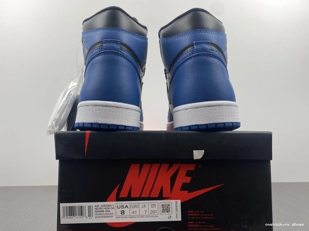 Rep OG 1 555088-404 'Dark Air High Blue' Jordan Retro Marina 0822